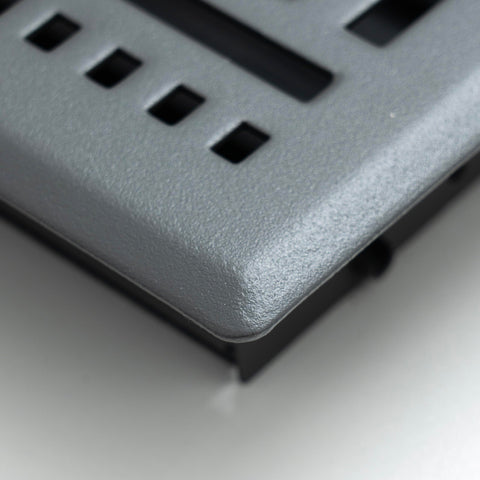 Fits 4x12 and 12x4 Duct Opening | Decorative Floor Register with BasketWeave Design by Handua | Heavy Duty Walkable Design with Damper | Floor Vent Grille | Easy to Adjust Air Supply Lever | Dark Gray