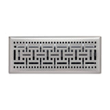 4"x12" Heavy Duty Steel Floor Register, Louvered Air Vent with Adjustable Damper | Satin Nickel | Out. Dim.: 5-3/4"W X 13-1/2"H