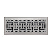 4 x 12-inch Satin Nickel Steel decorative floor register, front view