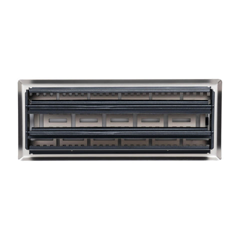 4"x12" Heavy Duty Steel Floor Register, Louvered Air Vent with Adjustable Damper | Satin Nickel | Out. Dim.: 5-3/4"W X 13-1/2"H
