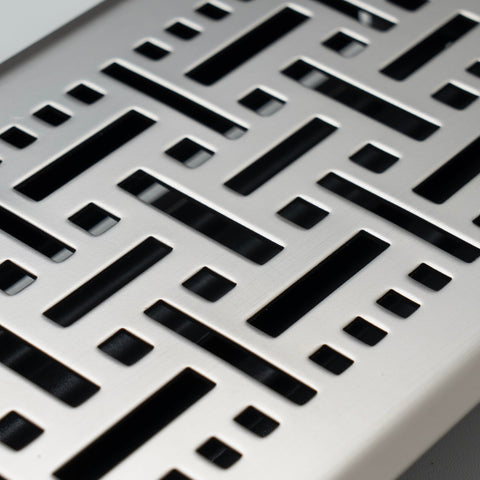 4"x12" Heavy Duty Steel Floor Register, Louvered Air Vent with Adjustable Damper | Satin Nickel | Out. Dim.: 5-3/4"W X 13-1/2"H