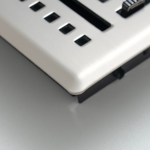4"x12" Heavy Duty Steel Floor Register, Louvered Air Vent with Adjustable Damper | Satin Nickel | Out. Dim.: 5-3/4"W X 13-1/2"H
