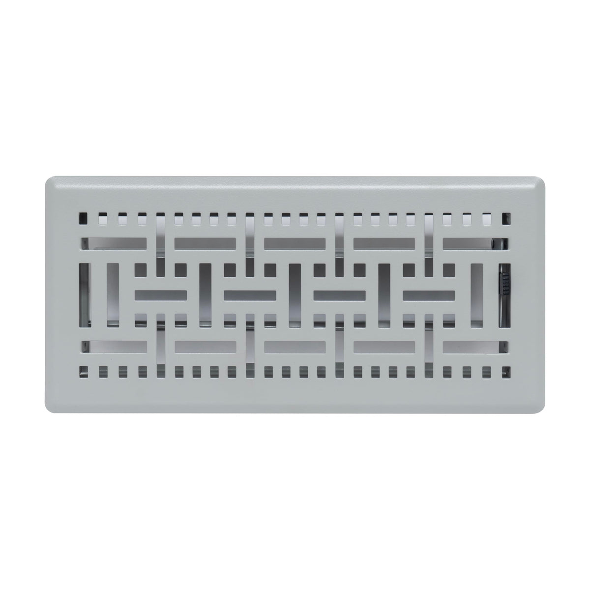 Fits 4x10 and 10x4 Duct Opening | Decorative Floor Register with BasketWeave Design by Handua | Heavy Duty Walkable Design with Damper | Floor Vent Grille |Easy to Adjust Air Supply Lever | Light Gray
