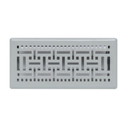 4 x 10-inch Light Gray Steel decorative floor register, front view
