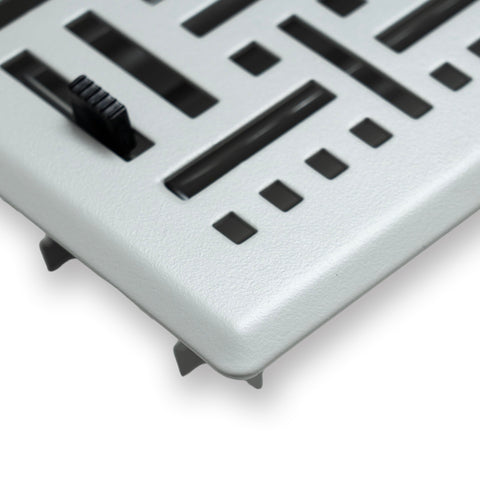 Fits 4x10 and 10x4 Duct Opening | Decorative Floor Register with BasketWeave Design by Handua | Heavy Duty Walkable Design with Damper | Floor Vent Grille |Easy to Adjust Air Supply Lever | Light Gray