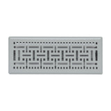 4"x12" Heavy Duty Steel Floor Register, Louvered Air Vent with Adjustable Damper | Light Gray | Out. Dim.: 5-3/4"W X 13-1/2"H