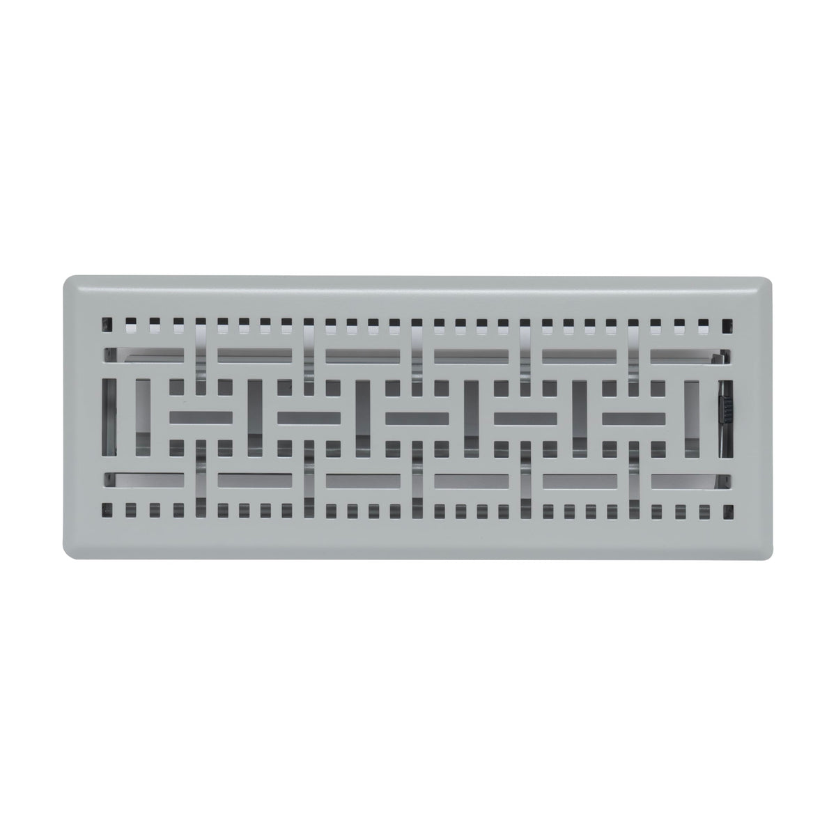 Fits 4x12 and 12x4 Duct Opening | Decorative Floor Register with BasketWeave Design by Handua | Heavy Duty Walkable Design with Damper | Floor Vent Grille |Easy to Adjust Air Supply Lever | Light Gray