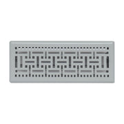 4 x 12-inch Light Gray Steel decorative floor register, front view