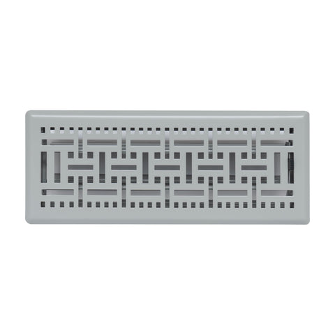 Fits 4x12 and 12x4 Duct Opening | Decorative Floor Register with BasketWeave Design by Handua | Heavy Duty Walkable Design with Damper | Floor Vent Grille |Easy to Adjust Air Supply Lever | Light Gray