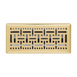 4"x10" Heavy Duty Steel Floor Register, Louvered Air Vent with Adjustable Damper | Polished Brass | Out. Dim.: 5-3/4"W X 11-1/2"H
