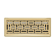 4 x 12-inch Polished Brass Steel decorative floor register, front view