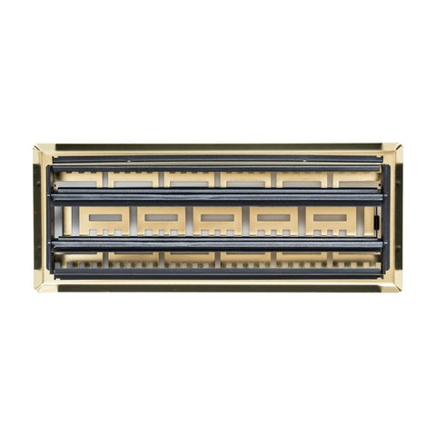 Fits 4x12 and 12x4 Duct Opening | Decorative Floor Register with BasketWeave Design by Handua | Heavy Duty Walkable Design with Damper |Floor Vent Grille |Easy Adjust Air Supply Lever | Polished Brass