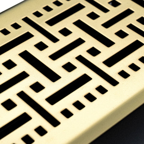 Fits 4x12 and 12x4 Duct Opening | Decorative Floor Register with BasketWeave Design by Handua | Heavy Duty Walkable Design with Damper |Floor Vent Grille |Easy Adjust Air Supply Lever | Polished Brass