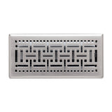 4"x10" Heavy Duty Steel Floor Register, Louvered Air Vent with Adjustable Damper | Satin Nickel | Out. Dim.: 5-3/4"W X 11-1/2"H