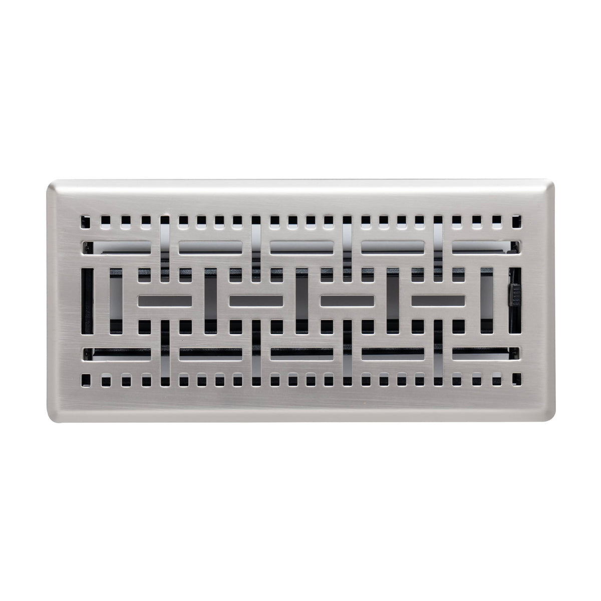Fits 4x10 and 10x4 Duct Opening | Decorative Floor Register with BasketWeave Design by Handua | Heavy Duty Walkable Design with Damper | Floor Vent Grille | Easy Adjust Air Supply Lever | Satin Nickel