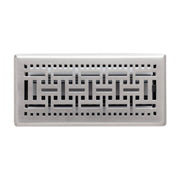 4 x 10-inch Satin Nickel Steel decorative floor register, front view