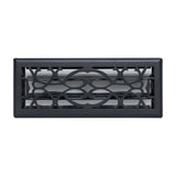 4"x12" Heavy Duty Steel Floor Register, Louvered Air Vent with Adjustable Damper | Matte Black | Out. Dim.: 5-3/4"W X 13-1/2"H