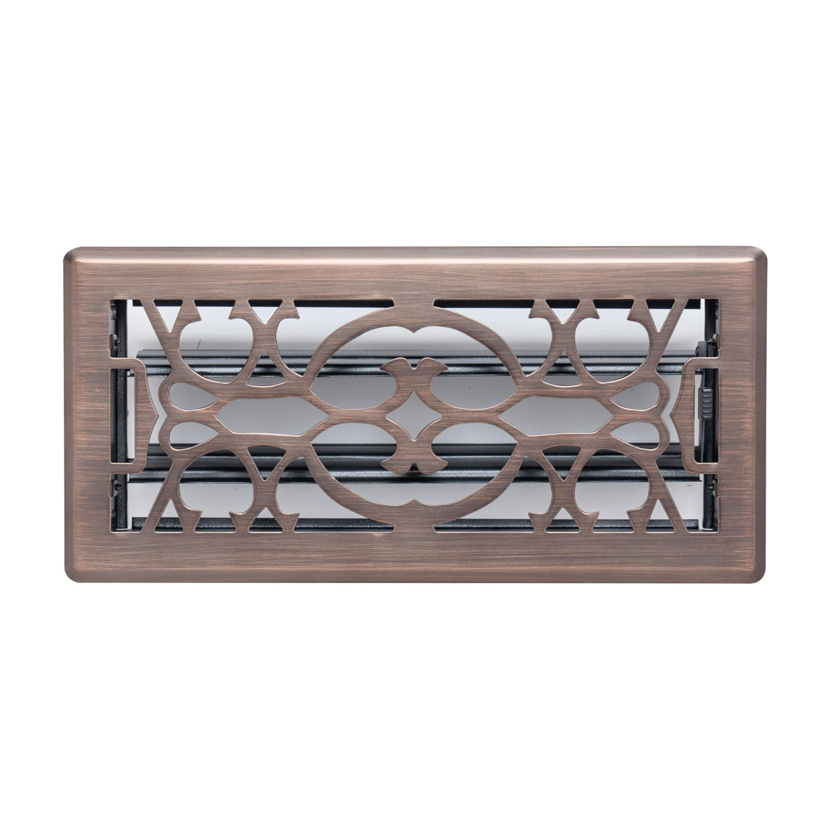 4"x10" Heavy Duty Steel Floor Register, Louvered Air Vent with Adjustable Damper | Bronze | Out. Dim.: 5-3/4"W X 11-1/2"H