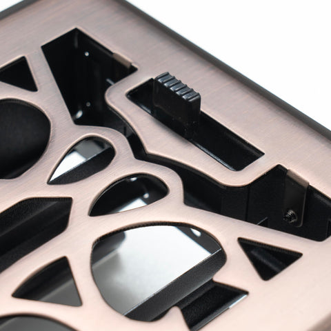 4"x10" Heavy Duty Steel Floor Register, Louvered Air Vent with Adjustable Damper | Bronze | Out. Dim.: 5-3/4"W X 11-1/2"H
