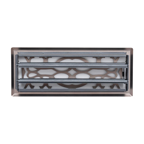 Fits 4x12 and 12x4 Duct Opening | Decorative Floor Register with Victorian Design by Handua | Heavy Duty Walkable Design with Damper | Floor Vent Grille | Easy to Adjust Air Supply Lever | Bronze