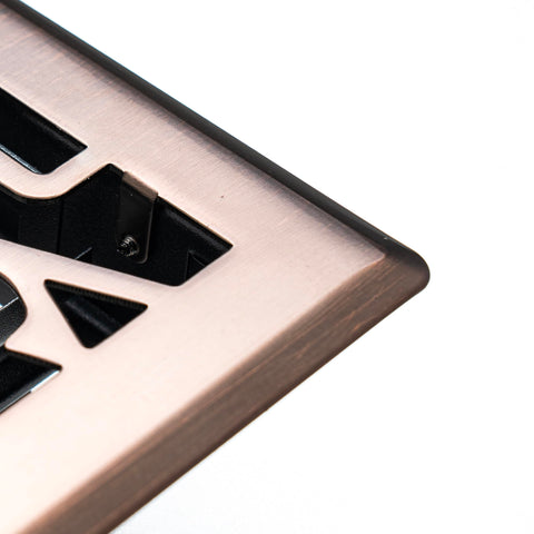 Fits 4x12 and 12x4 Duct Opening | Decorative Floor Register with Victorian Design by Handua | Heavy Duty Walkable Design with Damper | Floor Vent Grille | Easy to Adjust Air Supply Lever | Bronze