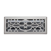 4 x 12-inch Satin Nickel Steel decorative floor register, front view
