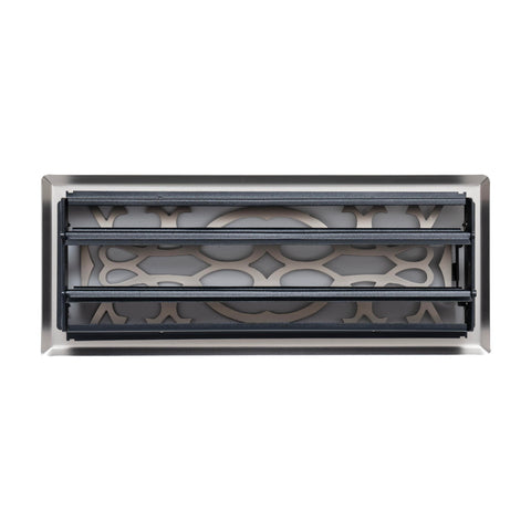 Fits 4x12 and 12x4 Duct Opening | Decorative Floor Register with Victorian Design by Handua | Heavy Duty Walkable Design with Damper | Floor Vent Grille |Easy to Adjust Air Supply Lever | Satin Nickel