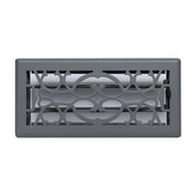 4 x 10-inch Dark Gray Steel decorative floor register, front view
