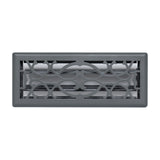 4"x12" Heavy Duty Steel Floor Register, Louvered Air Vent with Adjustable Damper | Dark Gray | Out. Dim.: 5-3/4"W X 13-1/2"H