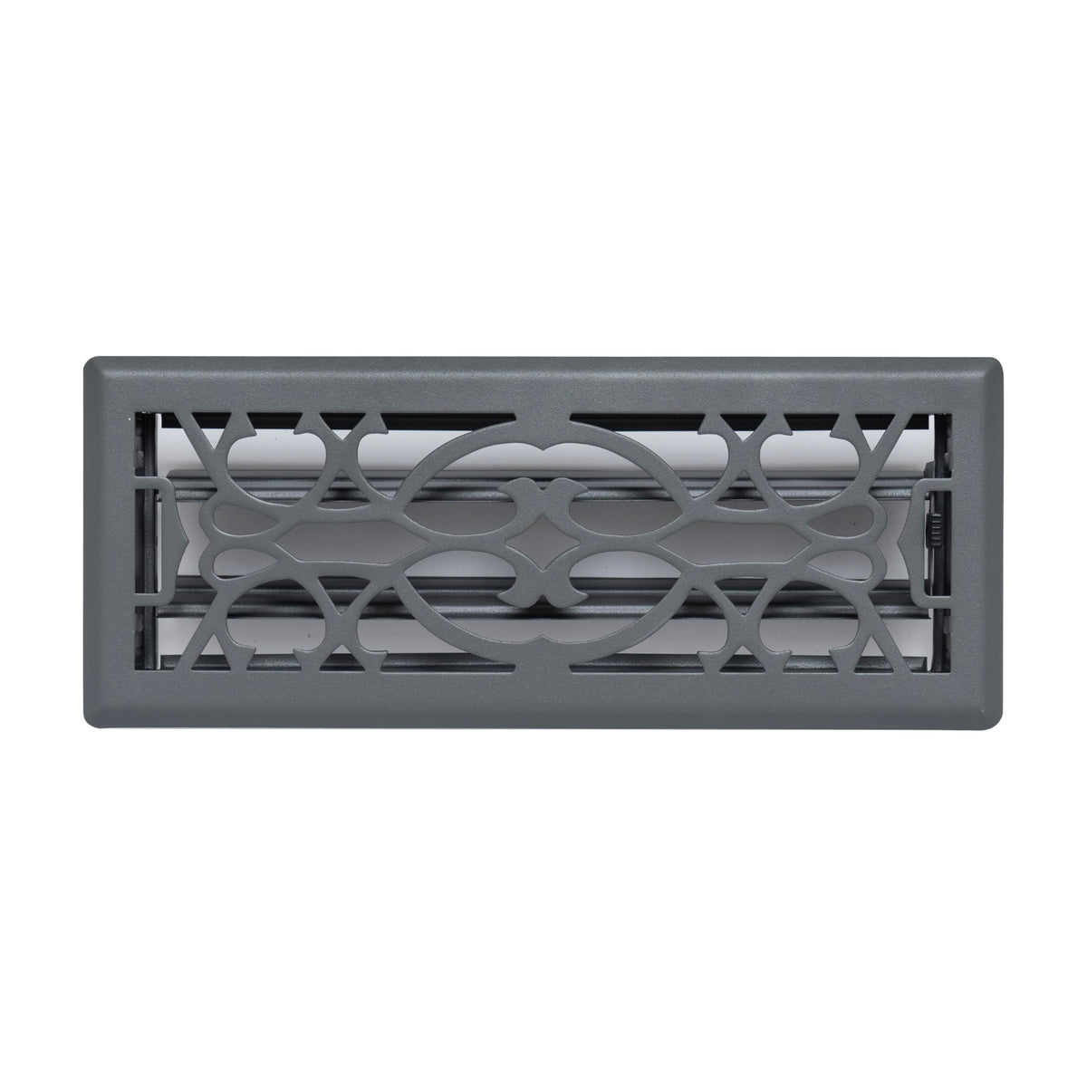 Fits 4x12 and 12x4 Duct Opening | Decorative Floor Register with Victorian Design by Handua | Heavy Duty Walkable Design with Damper | Floor Vent Grille | Easy to Adjust Air Supply Lever | Dark Gray