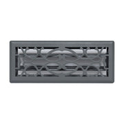4 x 12-inch Dark Gray Steel decorative floor register, front view