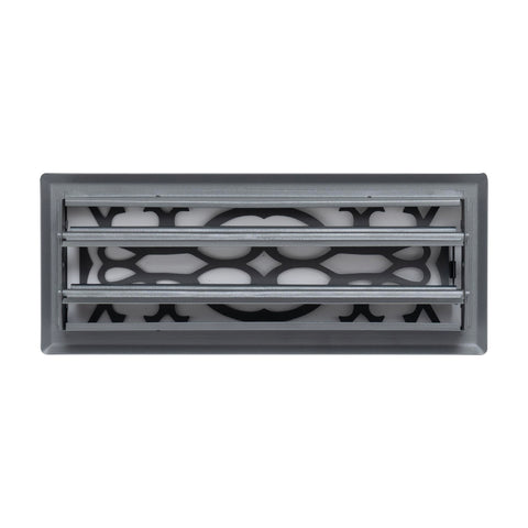 Fits 4x12 and 12x4 Duct Opening | Decorative Floor Register with Victorian Design by Handua | Heavy Duty Walkable Design with Damper | Floor Vent Grille | Easy to Adjust Air Supply Lever | Dark Gray