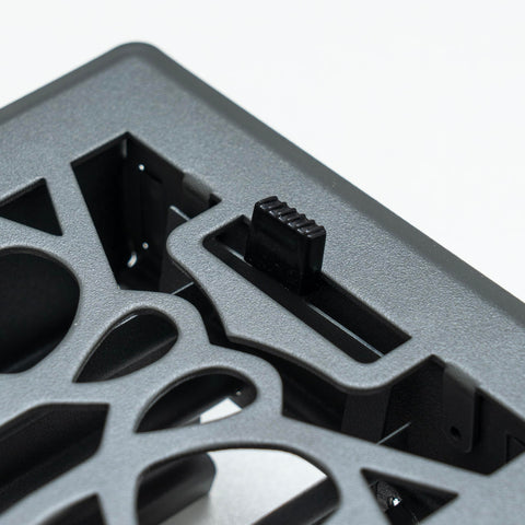 Fits 4x12 and 12x4 Duct Opening | Decorative Floor Register with Victorian Design by Handua | Heavy Duty Walkable Design with Damper | Floor Vent Grille | Easy to Adjust Air Supply Lever | Dark Gray