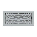 4"x10" Heavy Duty Steel Floor Register, Louvered Air Vent with Adjustable Damper | Light Gray | Out. Dim.: 5-3/4"W X 11-1/2"H