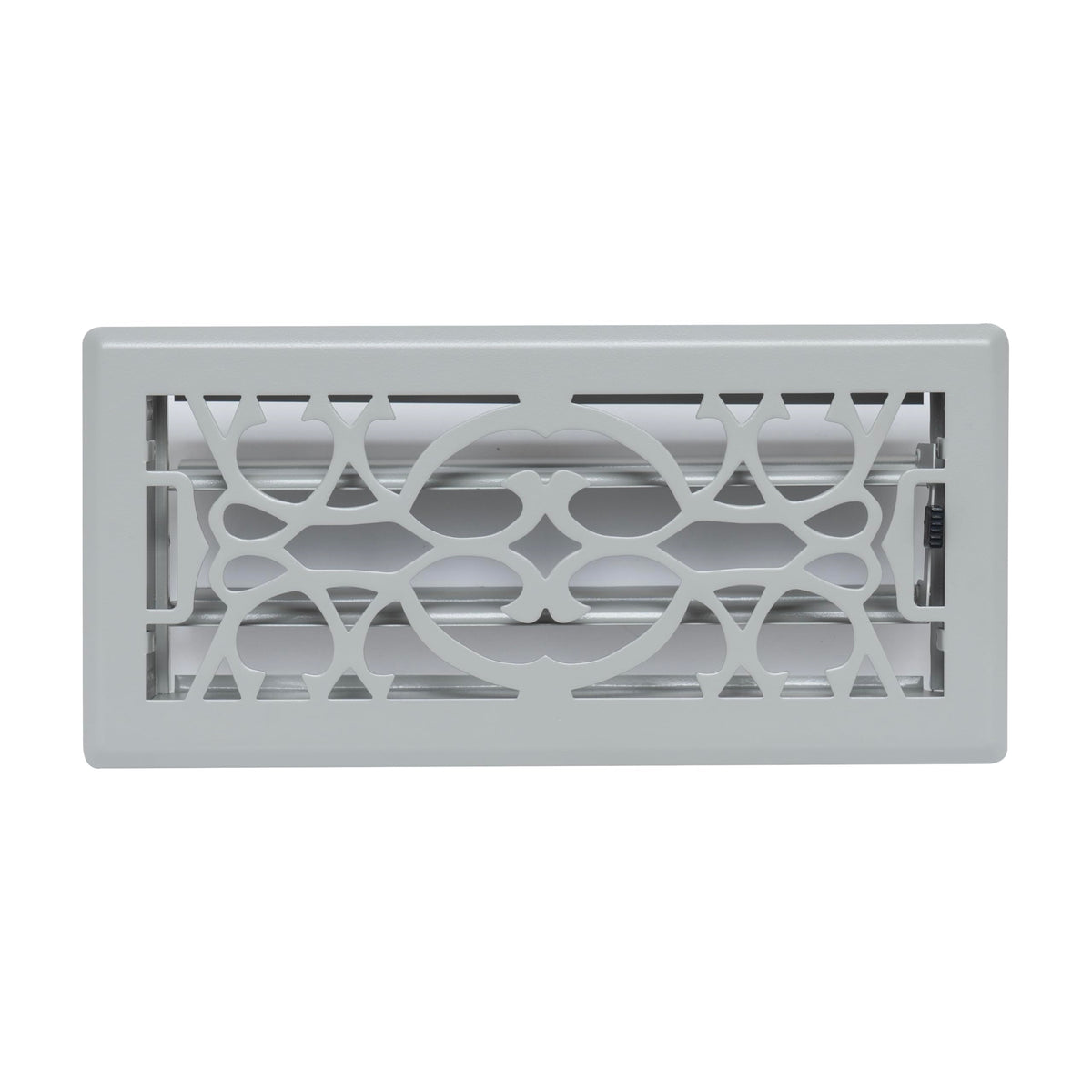 Fits 4x10 and 10x4 Duct Opening | Decorative Floor Register with Victorian Design by Handua | Heavy Duty Walkable Design with Damper | Floor Vent Grille | Easy to Adjust Air Supply Lever | Light Gray