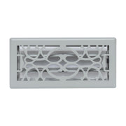4 x 10-inch Light Gray Steel decorative floor register, front view