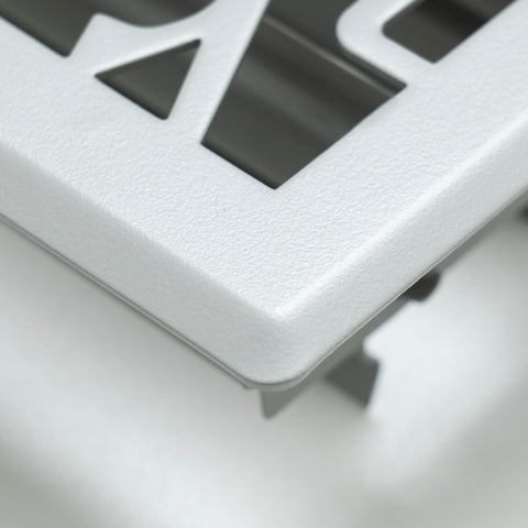 Fits 4x10 and 10x4 Duct Opening | Decorative Floor Register with Victorian Design by Handua | Heavy Duty Walkable Design with Damper | Floor Vent Grille | Easy to Adjust Air Supply Lever | Light Gray