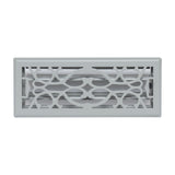 4"x12" Heavy Duty Steel Floor Register, Louvered Air Vent with Adjustable Damper | Light Gray | Out. Dim.: 5-3/4"W X 13-1/2"H