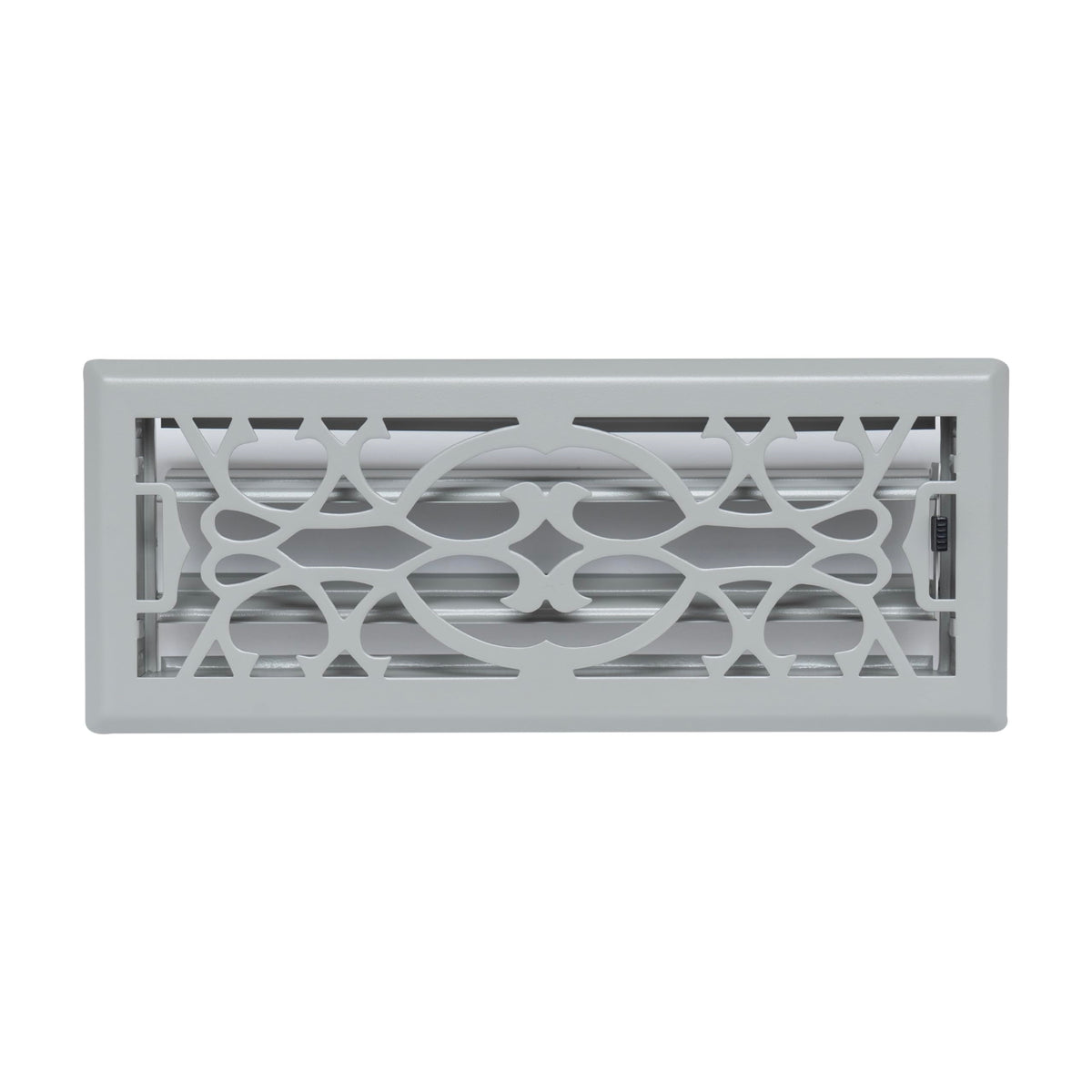 Fits 4x12 and 12x4 Duct Opening | Decorative Floor Register with Victorian Design by Handua | Heavy Duty Walkable Design with Damper | Floor Vent Grille | Easy to Adjust Air Supply Lever | Light Gray