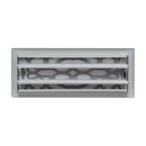 Fits 4x12 and 12x4 Duct Opening | Decorative Floor Register with Victorian Design by Handua | Heavy Duty Walkable Design with Damper | Floor Vent Grille | Easy to Adjust Air Supply Lever | Light Gray