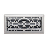 4"x10" Heavy Duty Steel Floor Register, Louvered Air Vent with Adjustable Damper | Satin Nickel | Out. Dim.: 5-3/4"W X 11-1/2"H