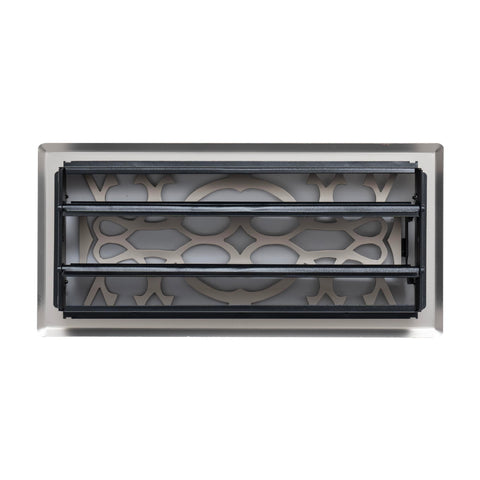 Fits 4x10 and 10x4 Duct Opening | Decorative Floor Register with Victorian Design by Handua | Heavy Duty Walkable Design with Damper | Floor Vent Grille |Easy to Adjust Air Supply Lever | Satin Nickel