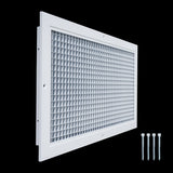 20x10 White Aluminum Eggcrate Return Air Grille, Low-Noise High-Airflow Rust-Proof Vent Cover