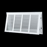 20"x10" White Steel Return Air Filter Grille, Removable Door, for 1-Inch Filters
