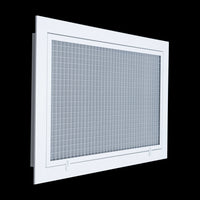 Fits 20x12 Duct Opening | Aluminum Eggcrate Return Air Filter Grille | Low Noise-High Air Flow, Rust Free Vent Cover for Sidewall&Ceiling | Rem. Door | White | Out. Dim: 22 1/4"W X 14 1/4"H