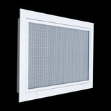 20"x12" Aluminum Eggcrate Return Air Filter Grille for Sidewall and Ceiling | White | Out. Dim.: 22-1/4"W X 14-1/4"H