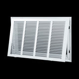 20"x12" White Steel Return Air Filter Grille, Removable Door, for 1-Inch Filters