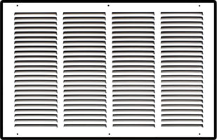 20" X 12" Duct Opening | Steel Return Air Grille for Sidewall and Ceiling | Outer Dimensions: 21.75"W X 13.75"H