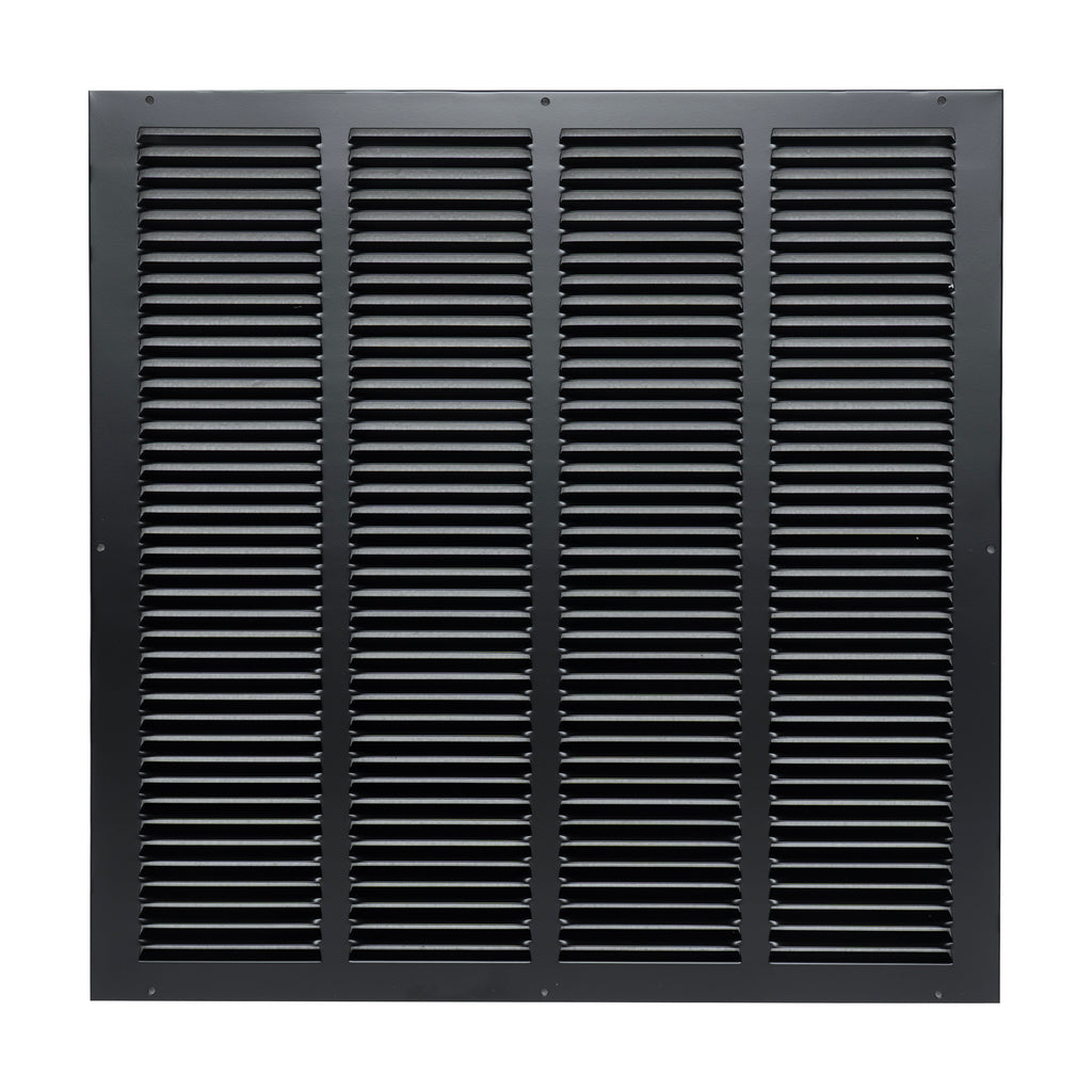 20"x20" Steel Return Air Grille – HVAC Cold Air Intake Vent Cover, Black | Out. Dim.: 21-3/4"W X 21-3/4"H