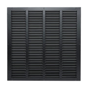 20 x 20-inch Black Steel flat stamped return grille, front view